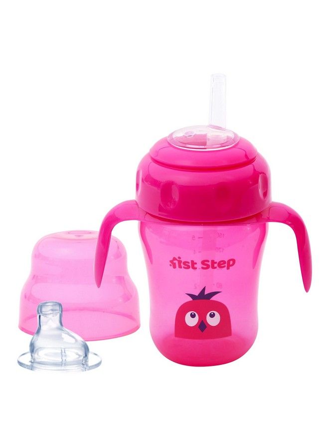 1st Step 210Ml Birdie Bpa Free Non Spill Interchangeable Sipper;Sippy Cup With Soft Silicone Spout And Straw (Pink) - Image 2