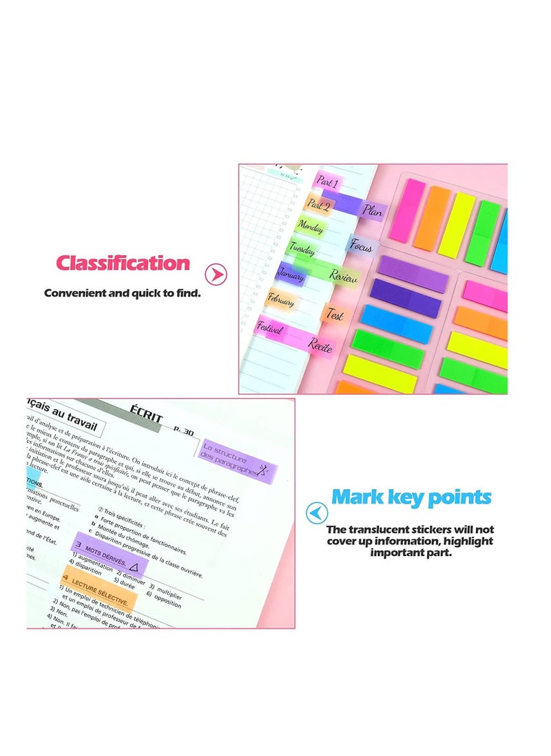 MARKQ - 175 Pcs Rectangle Page Markers, Post-It Sticky Notes Tab, Writeable Labels for Page Marking, Flag Book Markers Index Tab for Home School Office Supplies (7 colors) - Image 1