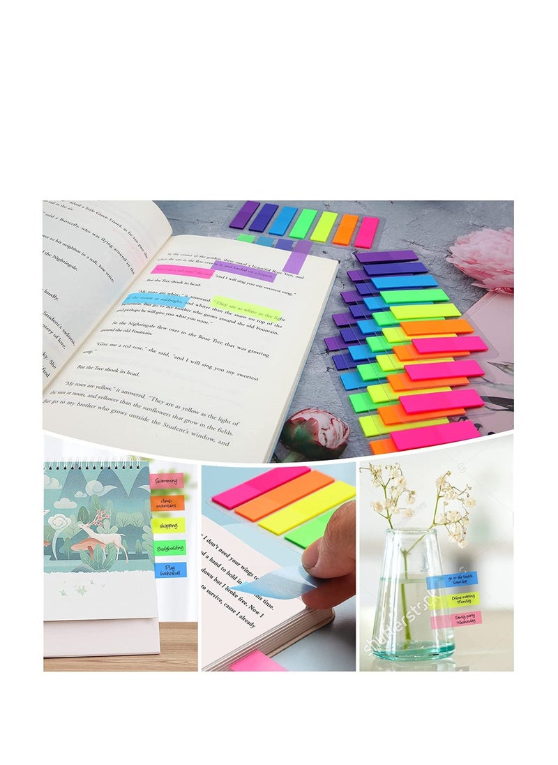 MARKQ - 175 Pcs Rectangle Page Markers, Post-It Sticky Notes Tab, Writeable Labels for Page Marking, Flag Book Markers Index Tab for Home School Office Supplies (7 colors) - Image 1