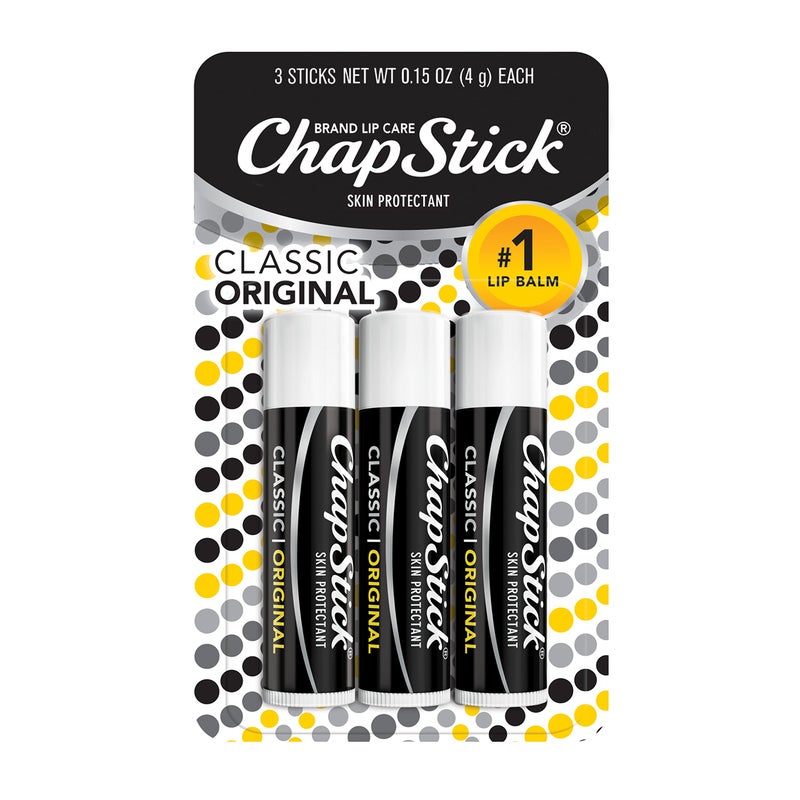 chapstick شامبستيك كلاسيك أصلي بلسم الشفاه، عناية بالشفاه - 0.15 أونصة (عبوة من 3) - Image 1