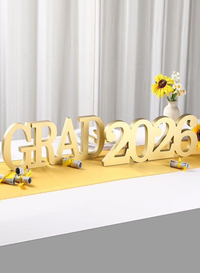 زينة حفل تخرج دفعة 2026 - لافتة خشبية تحمل كلمة "تخرج" ورقم 2026، تُستخدم كديكور للطاولة، ودعائم لجلسات التصوير، وقطع مركزية، ولافتة حروف للتهنئة بالخريجين من الجامعة أو المدرسة الثانوية (ذهبي) - Image 5
