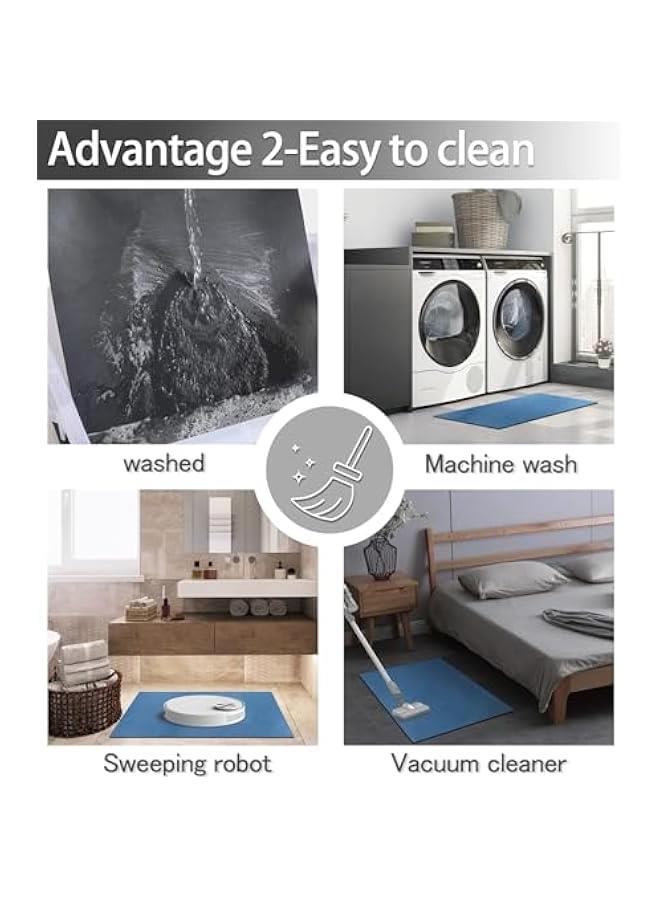 HOOKOR Thin Diatomaceous Earth Bath Mat,Non Slip Quick Dry Mats for Bathroom,Super Absorbency Bathtub Mats-Washable Shower Mat Bathroom Floor Mat 16x24 (Blue) - Image 3