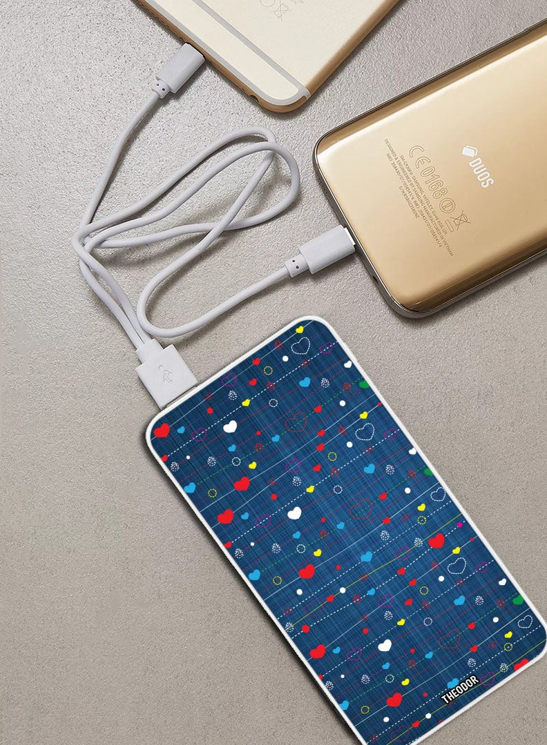 Theodor 10,000 mAh Super Fast Charging Ultra Compact Power Bank with Quick Charge & Power Delivery, Portable Charger For iPhone and Android Heart Strings - Image 2