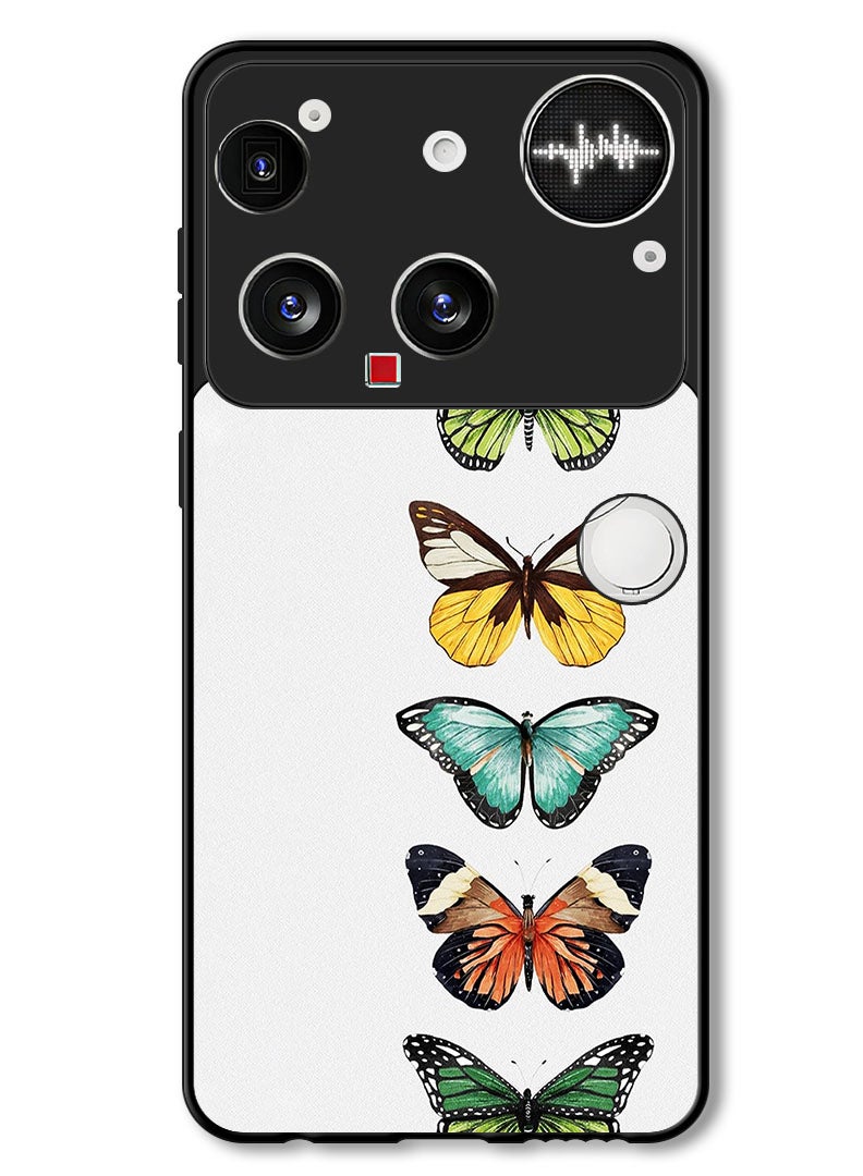 Theodor Case Compatible with Nothing Phone (3) 6.67 Inch Protection Shockproof Bumper Cover Butterflies - Image 1