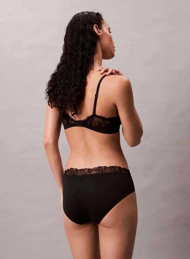 Calvin Klein Black Lightly Lined Full Coverage Bra - Perfectly Fit Lace for Women | Best Price UAE
