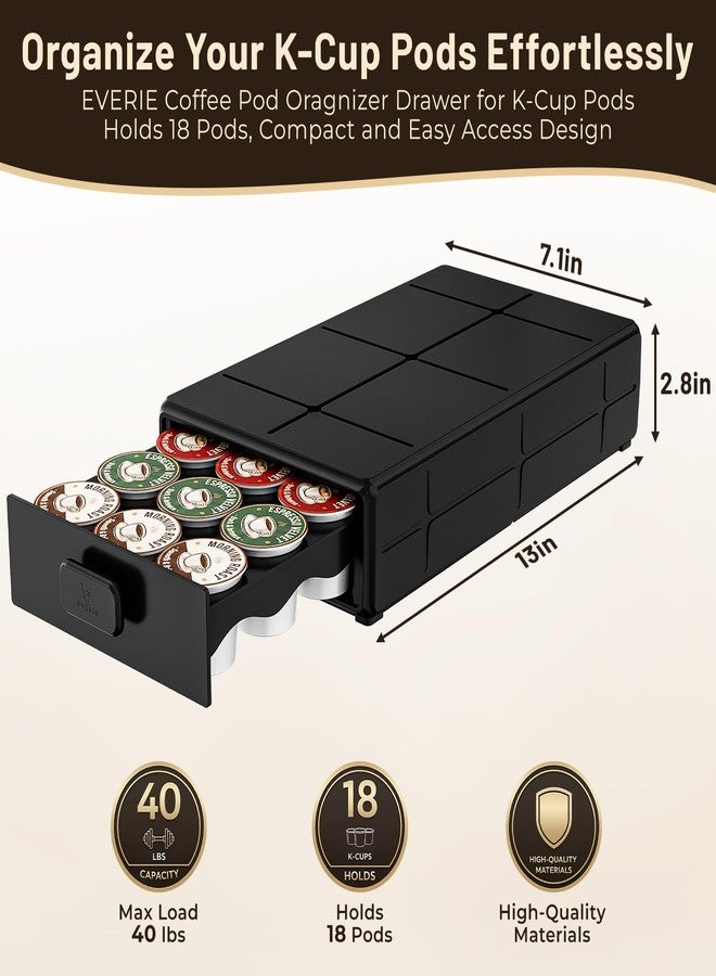 EVERIE Coffee Pod Organizer Drawer for Keurig K-Cup Pods, Holds 18 Pods - Compact, Easy-Access Design with Smooth Glide, Ideal for Small Spaces and Coffee Machines - Image 2