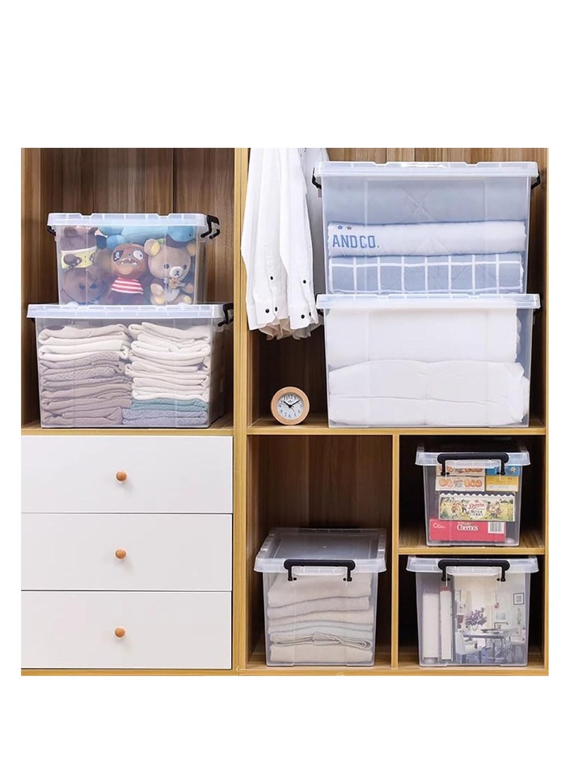 2 Pack Clear Plastic Storage Box, Storage Bins Organizer with Lids, Large Capacity Stackable Transparent Storage Container, Storing Clothes, Shoes, Toys, Books, DVDs, CDs (Transparent, 100#)  - Image 5