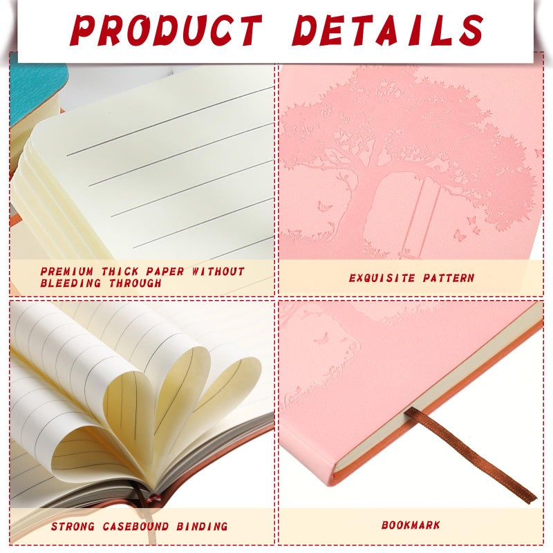 TaoBary 24 Pcs PU Leather Journals Notebook Bulk Colorful Tree Life Lined Journal Notebook Soft PU Leather Cover Ruled Writing Notebook for Writing Office School Home Business 128 Pages, A6 (Vintage Color) - Image 4