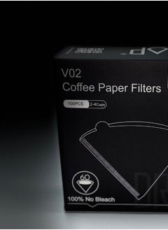 Drop 100 Piece Coffee Paper Filter V60 Size 02 White  - Image 2