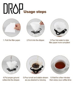 Drop 100 Piece Coffee Paper Filter V60 Size 02 White  - Image 5