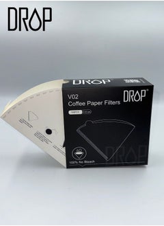 Drop 100 Piece Coffee Paper Filter V60 Size 02 White  - Image 3