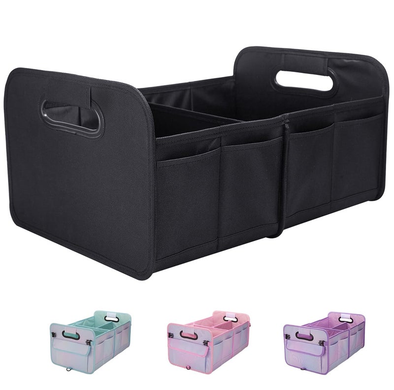 titiyiof Trunk Organizer For Suv & Sedan,Car Organizers and Storage, Waterproof Collapsible & Adjustable Straps,35L Sturdy Car Organization for Car Accessories, Tools,Sundries,2 Compartmentï¼ˆBlackï¼‰ - Image 1