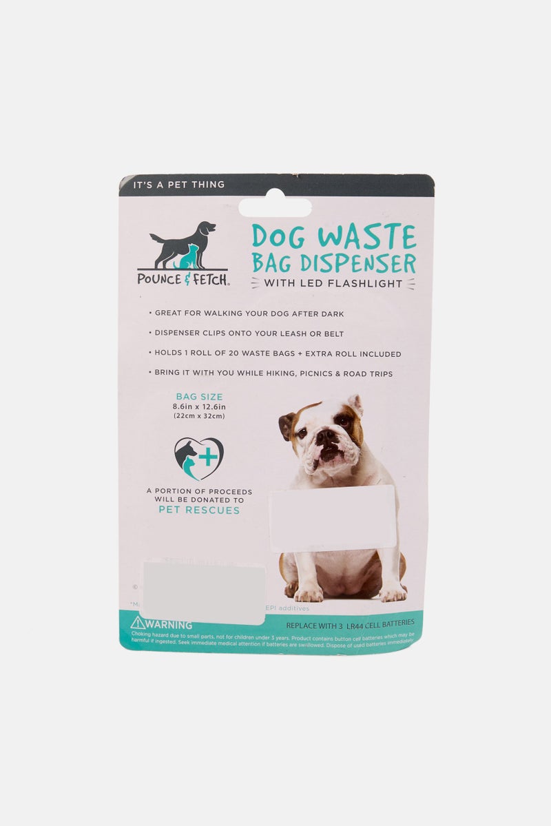 Pounce + Fetch Dog Waste Bag Dispenser With Flash Light, Grey - Image 2