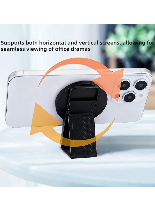 2 Pcs Strong MagSafe Phone Holder and Stand Foldable and Rotatable 360 ​​Degree Suitable for MagSafe Phones Desktop Commute Use Home Leisure Stand Travel,Black and Grey - Image 3