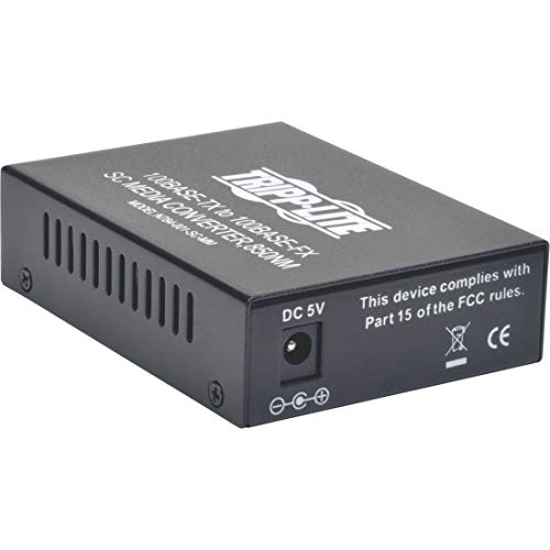 Tripp Lite Network Copper RJ45 Ethernet to Fiber SC Duplex Multimode Extender Media Converter, 1310nm Wavelength, 10/100 FX/TX, Extend up to 1.2 Miles / 2 Kilometers, 2-Year Warranty (N784-001-SC) - Image 1