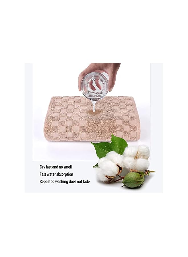 The Bros Bath Towels Soft Cotton 6 Piece,100% Cotton Anti Odor Family Towels, Highly Absorbent Quick-Drying Lightweight Spa Towel for Bathroom 2 Bath Towel 2 Washcloth 2 Hand Towel Brown - Image 5