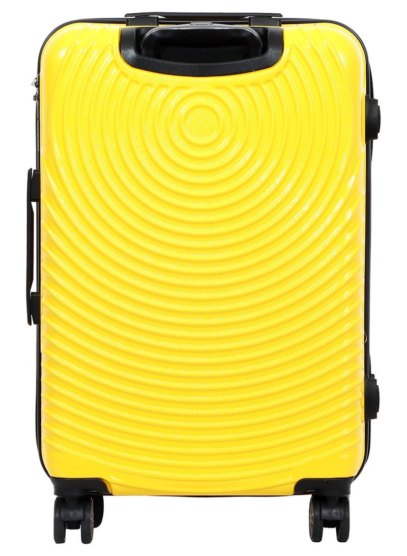 بيج ديزاين حقيبة سفر بتصميم قطط Biggdesign، صفراء، كبيرة، حقيبة صلبة بعجلات دوّارة، حقيبة سفر، نظام قفل، خفيفة الوزن، 28 إنش. - Image 3