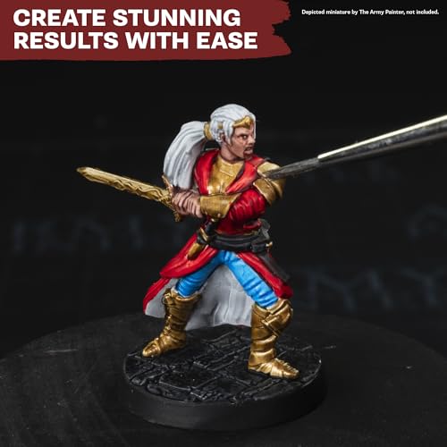 The Army Painter, Speedpaint 2.0 Fantasy Bundle, 6 x 18 Acrylic Paints with Gold, White, Black, Red, Blue & Brown - Miniature Paint for D&D & Warhammer Miniatures - Image 2