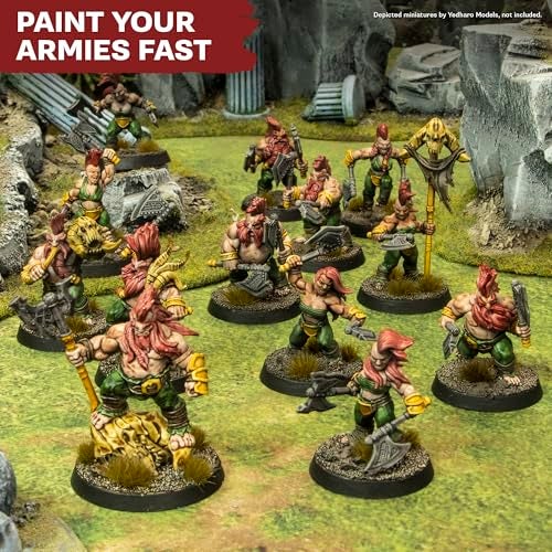 The Army Painter, Speedpaint 2.0 Fantasy Bundle, 6 x 18 Acrylic Paints with Gold, White, Black, Red, Blue & Brown - Miniature Paint for D&D & Warhammer Miniatures - Image 5