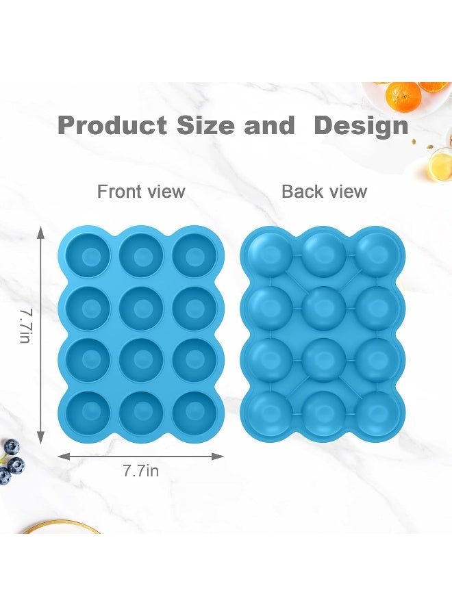 Samuelworld حاوية تخزين طعام الأطفال من سامويل وورلد، صينية تجميد بـ 12 حصة مع غطاء، 12x2.5 أونصة خالية من BPA، معتمدة من FDA، سيليكون، مثالية لطعام الأطفال المنزلي، هريس الخضار والفواكه وحليب الثدي - Image 2