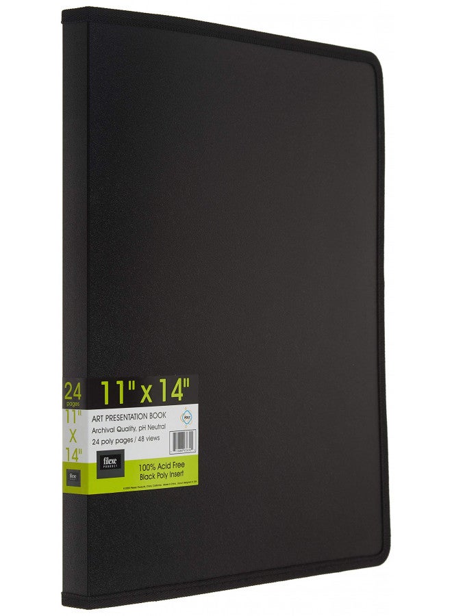 Filexec, 93630, Art Presentation Book, 24 Pocket, 11" x 14", 1 Each Black - Image 1
