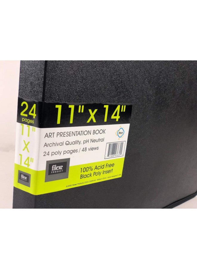 Filexec, 93630, Art Presentation Book, 24 Pocket, 11" x 14", 1 Each Black - Image 2