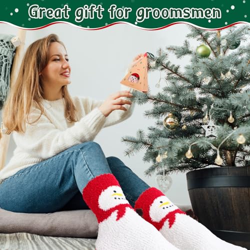 Foaincore 12 Pairs Christmas Fuzzy Socks Bulk in Gift Box Women Cozy Animal Soft Fluffy Slipper Sock Winter Xmas Holiday Gift - Image 3