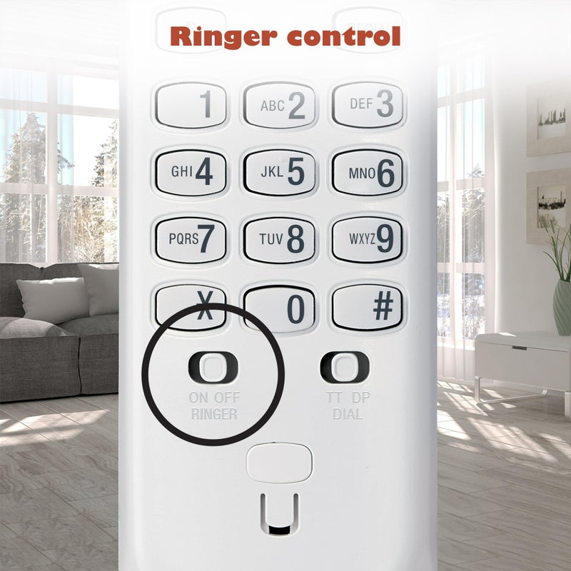 VTech CD1100 Trimstyle Corded Home Phone.No AC Power Required,Landline Phone with last number redial key,ringer control,receiver volume control,recall key,hearing aid compatible,table&wall mountable - Image 5