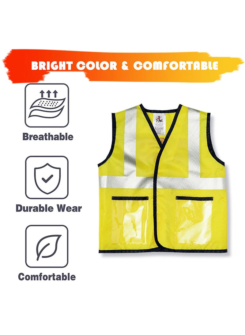 Kidwala construction worker costume dress up set safety vest & yellow helmet  construction worker outfit with realistic tool accessories hammer & screw worker tools educational costume for boys - Image 3