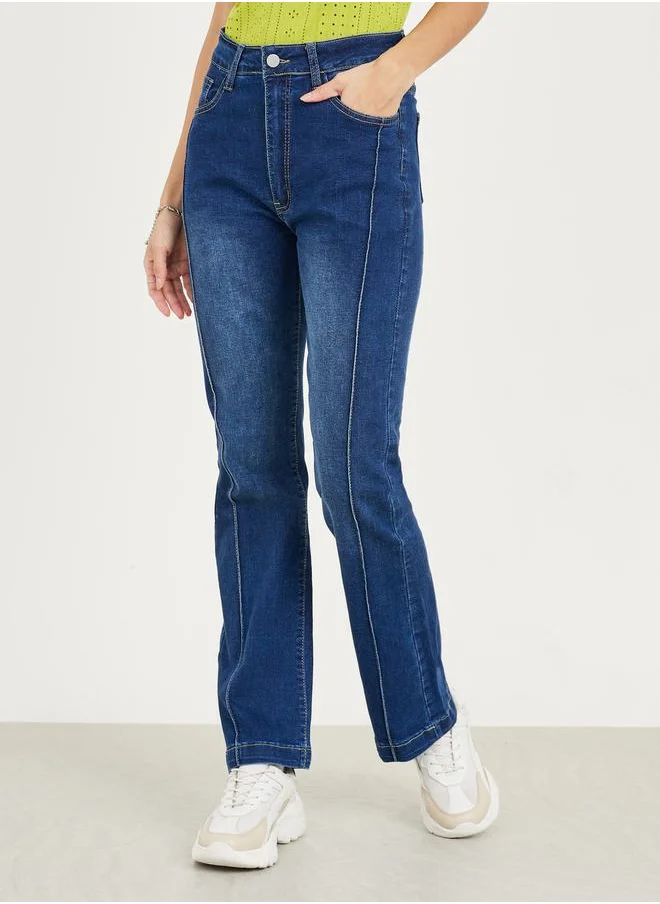 ستايلي Fit & Flare Pintuck Ankle Length Jeans