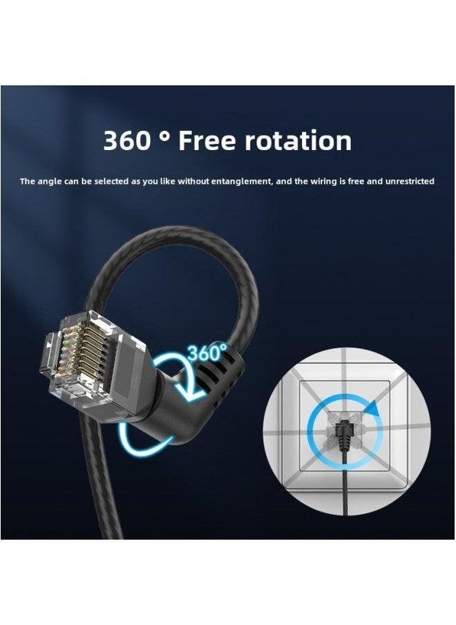 Generic Weixun IBO Series Super Six Non-Shielded Network Jumper Double Elbow Rotatable Slim Wire Black 0.5-20-Color:Blue-Line Length:2m  - Image 3