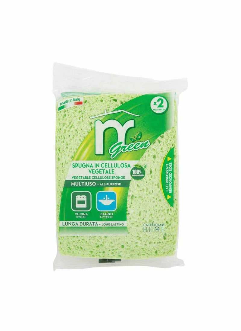 MARTINI Mgreen Cellulose Natural All Purpose Sponge 2Pcs  - Image 1