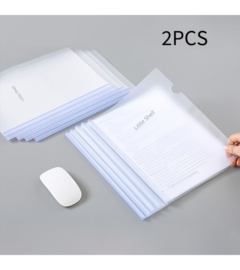 2PCS A4 Translucent Pull Out File Folders Frosted Thickened Rod Clear Report Folders Suitable For Letter Size Paper Covers Loose Leaf - Image 1