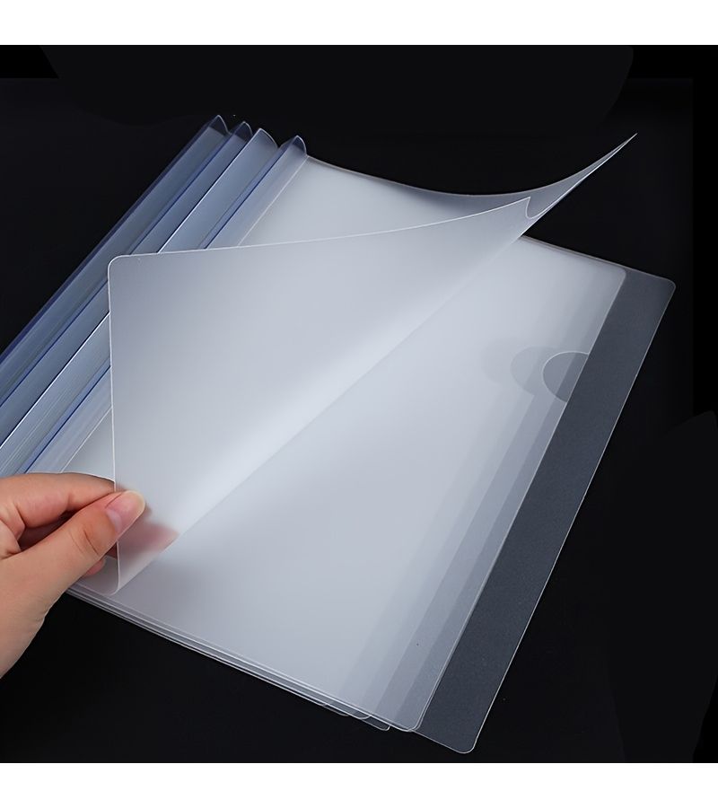 2PCS A4 Translucent Pull Out File Folders Frosted Thickened Rod Clear Report Folders Suitable For Letter Size Paper Covers Loose Leaf - Image 3