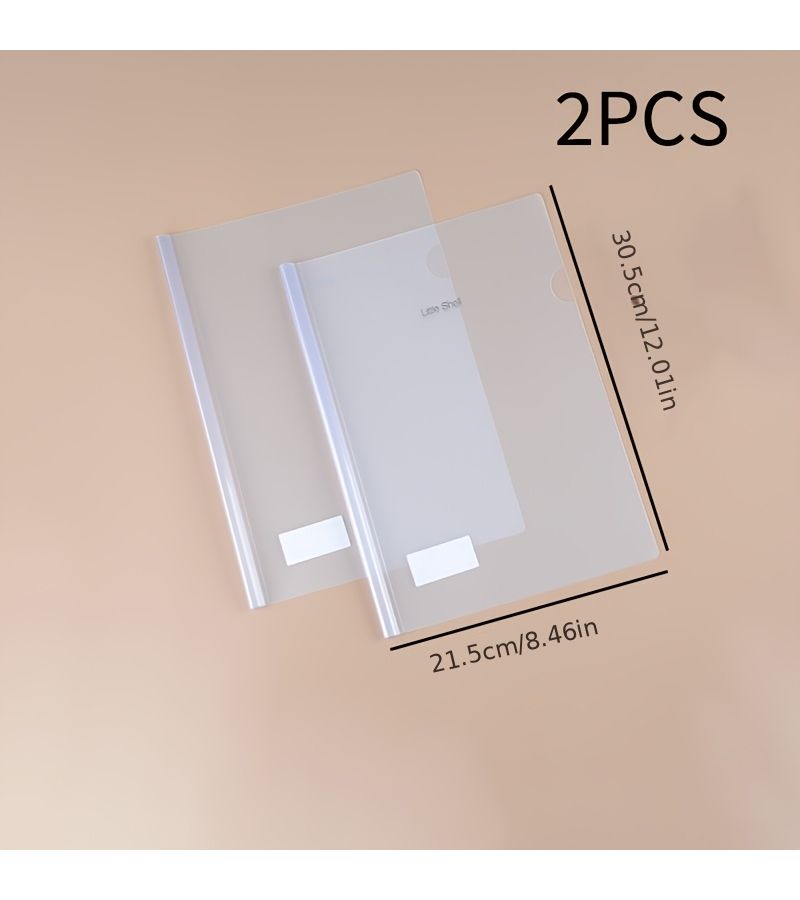 2PCS A4 Translucent Pull Out File Folders Frosted Thickened Rod Clear Report Folders Suitable For Letter Size Paper Covers Loose Leaf - Image 2