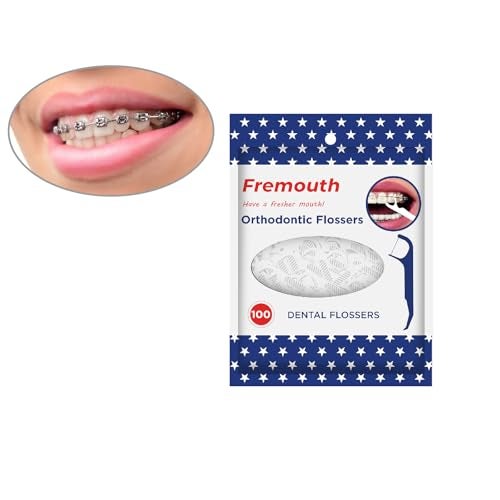 Fremouth Orthodontic Flossers for Braces - Ortho Dental Floss Picks, 100 Count (Pack of 1) - Image 1