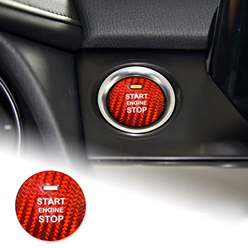 AIRSPEED Carbon Fiber Car Engine Start Button Cover Sticker Interior Trim for Mazda 3 6 Axela Atenza CX-3 CX-4 CX-5 CX-8 MX-5 Accessories (Red) - Image 2
