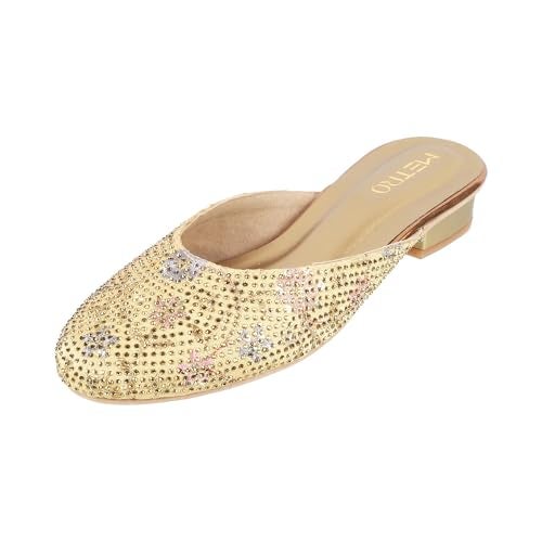 Metro Women Antic Gold Ethnicwear Mules UK/5 EU/38 (35-937) - Image 1
