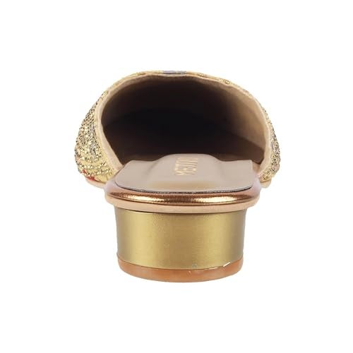 Metro Women Antic Gold Ethnicwear Mules UK/5 EU/38 (35-937) - Image 5