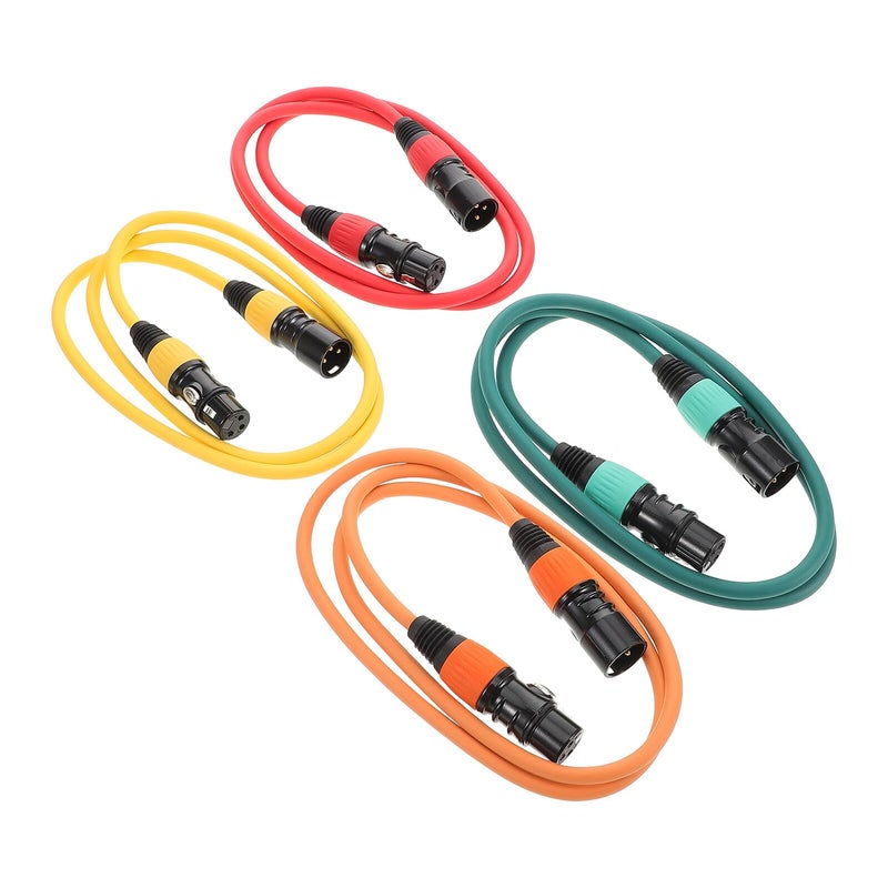 4pcs 1 Meter XLR Microphone Cable Balanced Male to Female Color Coded Studio Stage - Image 2