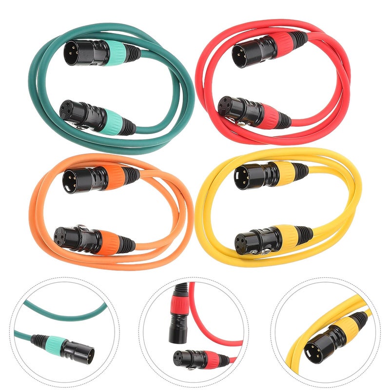 4pcs 1 Meter XLR Microphone Cable Balanced Male to Female Color Coded Studio Stage - Image 5