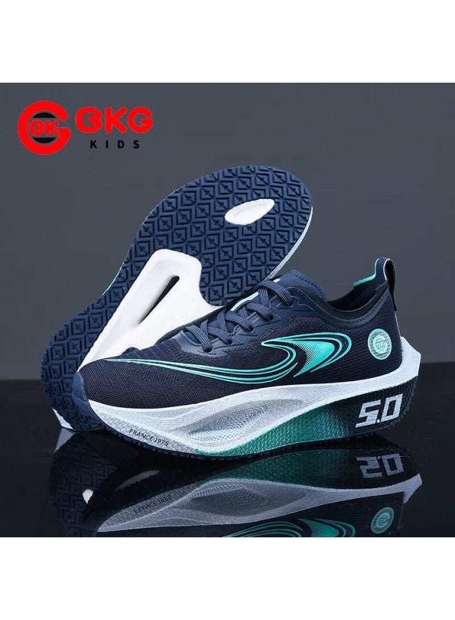 Bkg Middle School Student Running Shoes Jifeng 5.0 Training Shoes Spring Autumn Popcorn Carbon Plate Shoes Zyq25730 Dark Blue Size 37 - Image 1