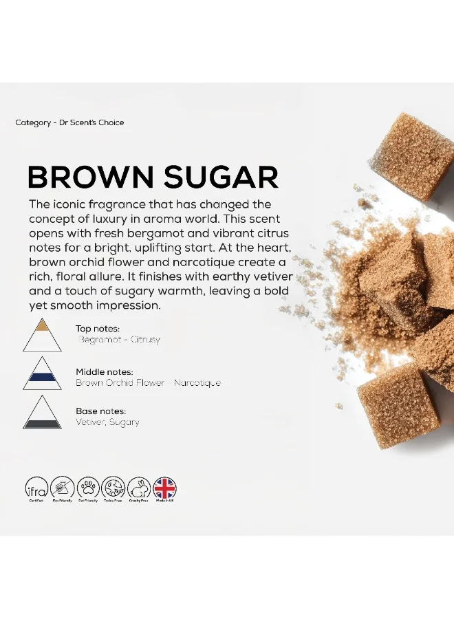 Dr Scent Dr Scent Breeze of Joy Diffuser Aroma Brown Sugar, With Distinctive notes Brown Orchid Flower | Strong Essence vetiver | Ending with Sweet Sugar Notes (500ml)