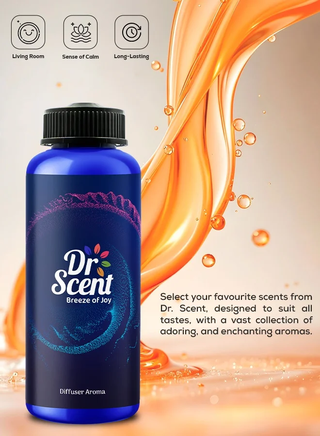 Dr Scent Dr Scent Breeze of Joy Diffuser Aroma Brown Sugar, With Distinctive notes Brown Orchid Flower | Strong Essence vetiver | Ending with Sweet Sugar Notes (500ml)