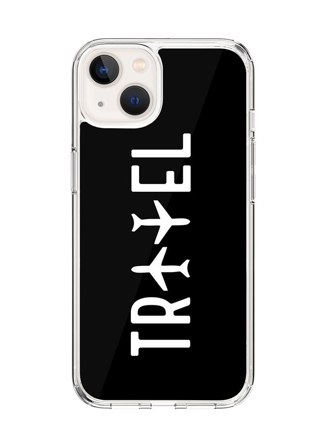 Stylizedd Classic Clear Case for Apple iPhone 14 Plus Case Hybrid Soft Cover Flexible Edges Anti Drop TPU PC Gel Thin Transparent Cover - Travel Full Print