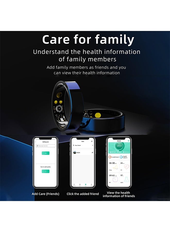 هافن حلقة ذكية تتبع اللياقة البدنية, الصحة حلقة معدل ضربات القلب مع مراقبة النوم وتتبع الأكسجين في الدم, خطوة تتبع, حلقات الصحة للنساء والرجال, IP68 مقاومة للماء تتبع اللياقة البدنية, حجم 10 - أسود - Image 3