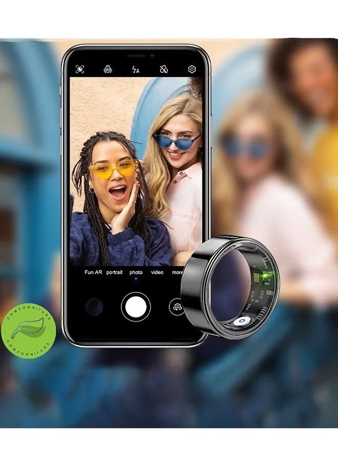 هافن حلقة ذكية تتبع اللياقة البدنية, الصحة حلقة معدل ضربات القلب مع مراقبة النوم وتتبع الأكسجين في الدم, خطوة تتبع, حلقات الصحة للنساء والرجال, IP68 مقاومة للماء تتبع اللياقة البدنية, حجم 10 - أسود - Image 4