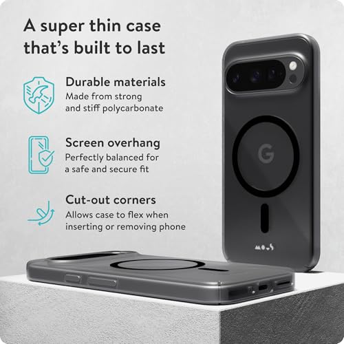 Mous for Google Pixel 9 Pro Case Clear MagSafe Compatible - Super Thin - Crystal Clear & Slim Design - Image 3