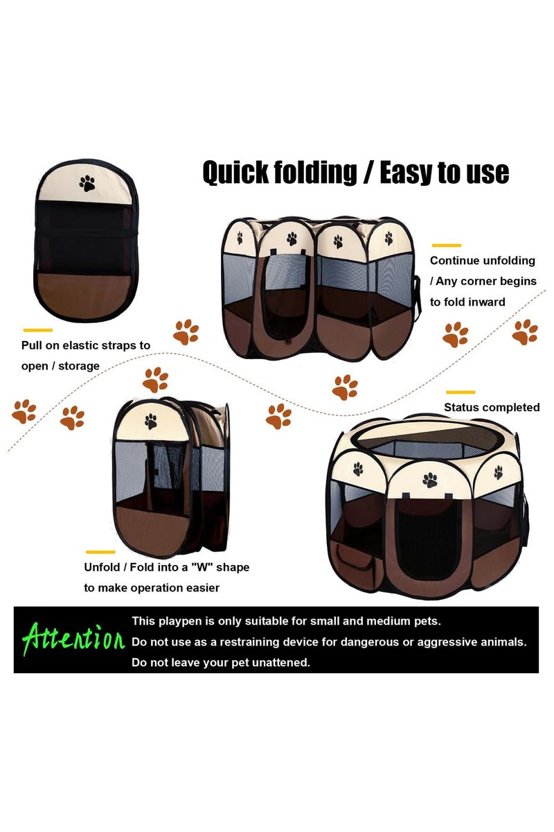 TNGames Hurricane Fortress Pro - Octagonal Foldable Pet Tent | 600D Waterproof & Bite-Proof Oxford Fabric + Dual-Door Design | Mosquito/Water/Scratch Resistant | Indoor & Outdoor Use - Image 4