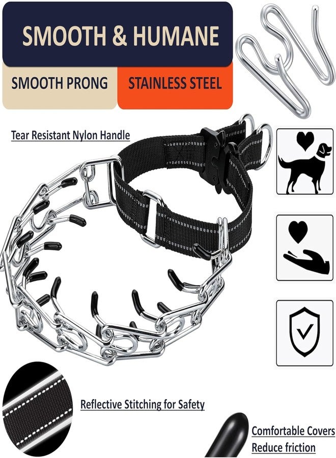 DEYACE Dog Training Collar with Quick-Release Buckle, Adjustable Stainless Steel Collar for Small Medium Large Dogs (Black, M/L Neck Girth 14.5"-18.6") - Image 3